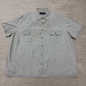 Vintage 90's Hobie Outdoor Button Down Shirt Off-White Men's XXL Distressed